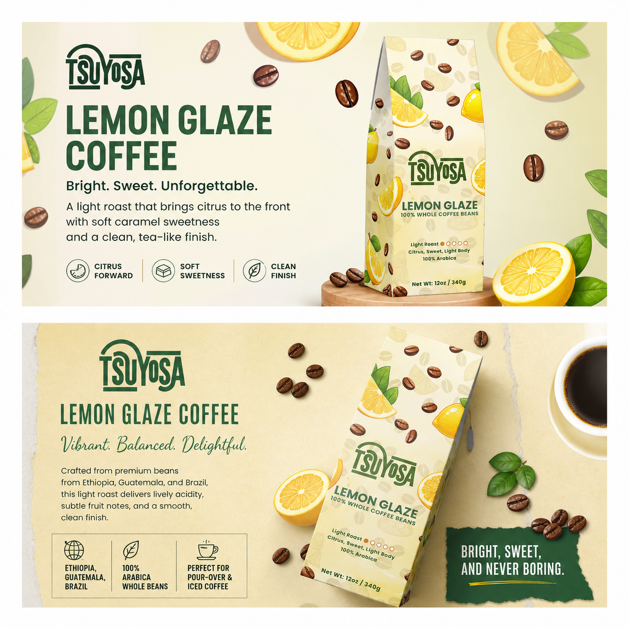 The Bright Side of Coffee Meet TSUYOSA Lemon Glaze