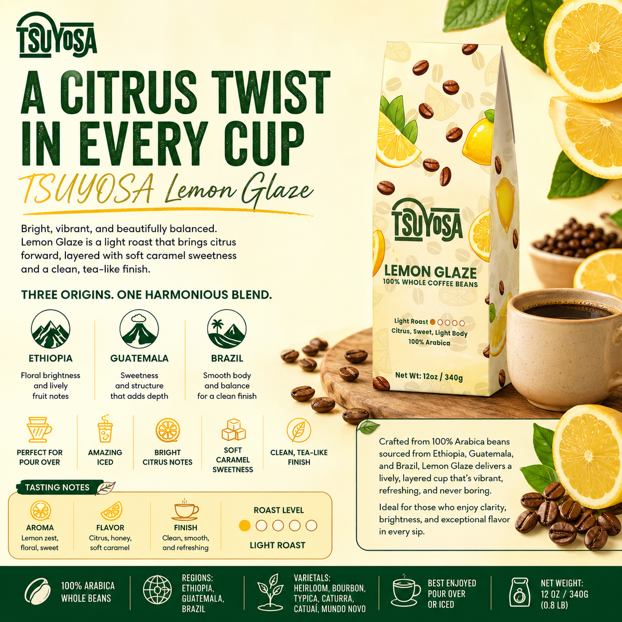 A Citrus Twist in Every Cup with TSUYOSA Lemon Glaze