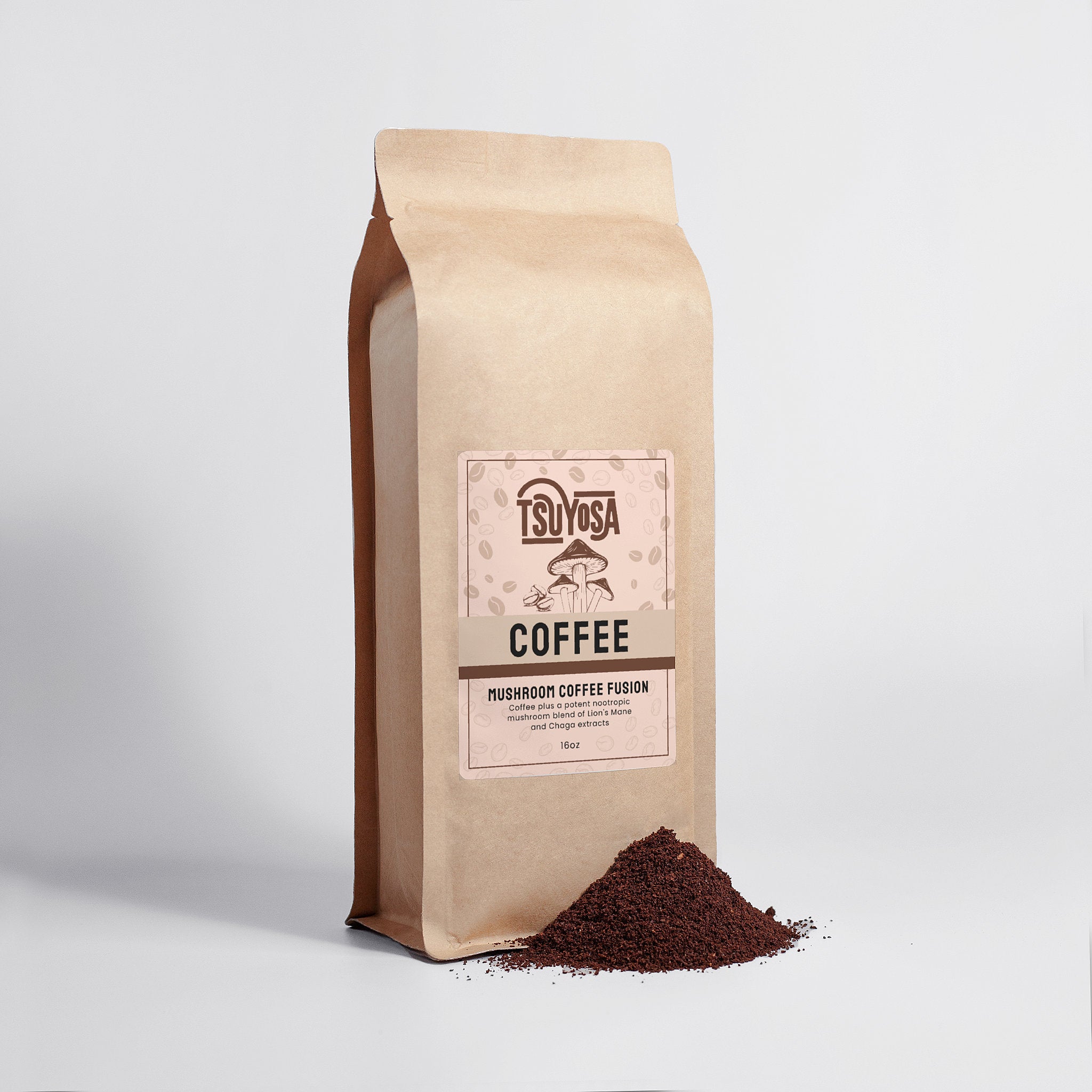 Tsuyosa Mushroom Coffee Fusion - Lion’s Mane & Chaga 16oz