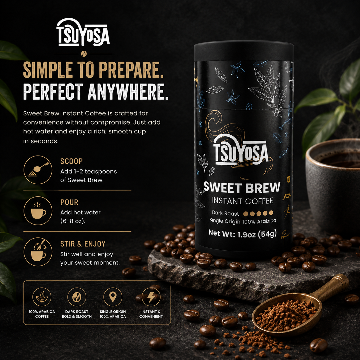 Sweet Brew Instant Coffee (Dark Roast)