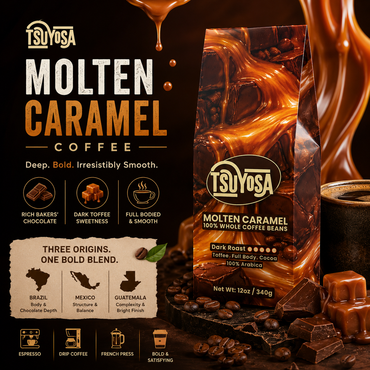 Molten Caramel Coffee (Dark Roast)