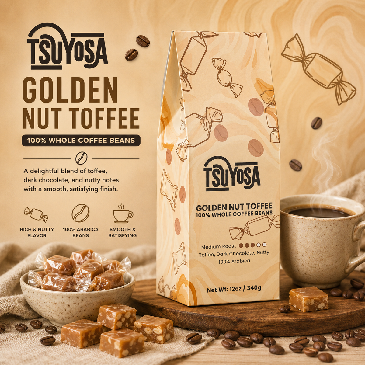 Golden Nut Toffee Coffee (Medium Roast)