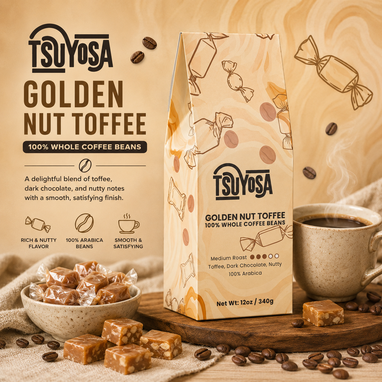 Golden Nut Toffee Coffee (Medium Roast)